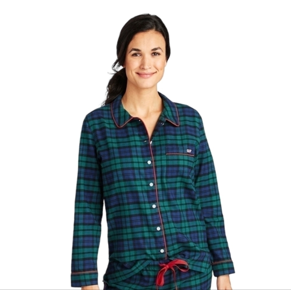 Vineyard Vines | Women's Pajama Shirt From Black Watch Lounge Set (Size XXS)